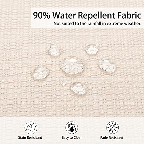 Magpie Fabrics Indoor Outdoor Waterproof Square Chair Cushion, 18" x 18" x 2.5", 2 Pack, Water Resistant Seat Cushions, for Patio Garden Office, Beige - color: Beige