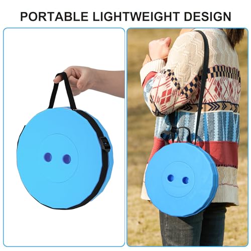 Doseno Upgraded Foldable Stool Thickened, Portable Collapsible Stool Retractable Stool for Fishing, Hiking Tours, BBQ, Parties, Outdoor Activities (Rainbow)