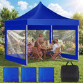 SmoothNovelty 3 Pcs Clear Canopy Sidewalls with Black Storage Bag Window Sidewall for 10 x 10 Inch Tent Waterproof Shade Wall, Sunwalls Only, Canopy Tent Not Included, No Zipper(Blue) - color: Blue