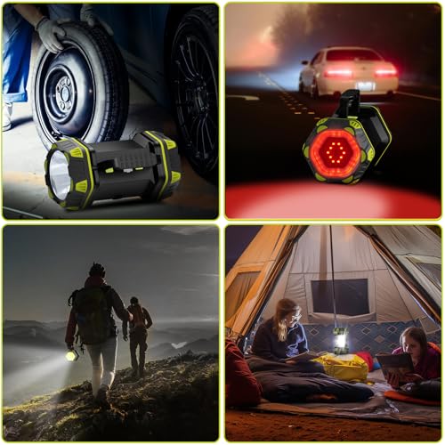 AlpsWolf 2 Pack Camping Lantern Rechargeable, LED Camping Flashlight, 4800 Capacity, 8 Modes Portable Camping Light for Emergency, Hurricane,Hiking, Power Outages, Camping Essentials - style: Green-2pack