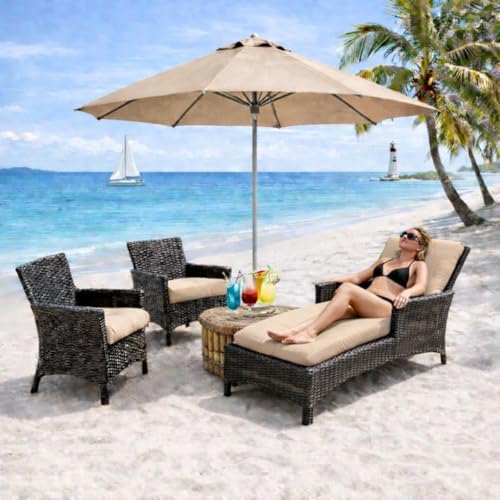 Wicker Chair Cushions Bench Cushion for Outdoor Furniture Patio Furniture Set Bay Window Seat - color: Beige