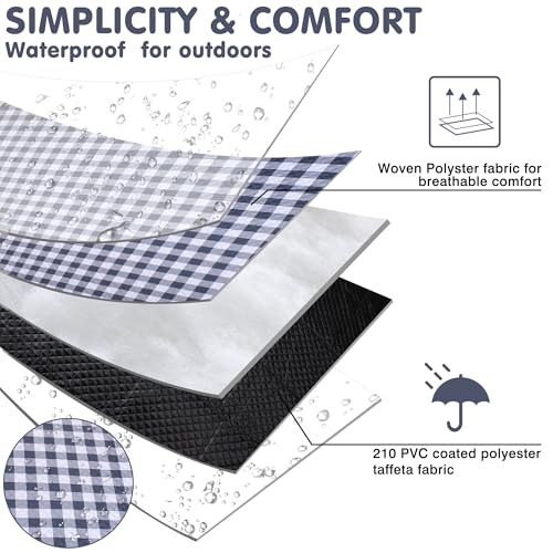 Extra Large Picnic Blanket 80''x 60'' Picnic Mat Waterproof Sand Proof Foldable for Beach, 5-Layer Outdoor Blanket for 6 to 8 Adults,Camping Lawn Hiking Travel Park Music Festival Wedding Mats(Gray) - color: Grey, size: 5' x 6'8" (Square)