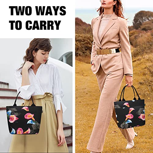 Aosbos Lunch Tote Bag, Insulated Lunch Box for Women, Leakproof Lunch Cooler Purse for Work, Calla Lily - color: E. Calla Lily