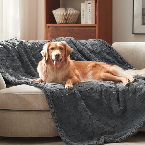 GASUR Waterproof Dog Blankets for Small Dogs, Dog Blanket for Couch Bed, Fleece Pet Blanket for Furniture Sofa Protector, Soft Puppy Throw Blankets for Crate Car Outdoor, Washable, 25"x35",Grey - color: Grey, size: S(25"x35")