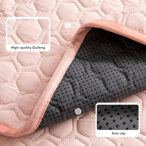 Soulbond Backseat Dog Cooling Mat for Cars - 24.5"x52" Washable Back Seat Self Cooling Pad for Cat & Puppy, QMAX>0.3, Non-Slip Cold Pet Bed Backseat Extender for Cars, SUVs, Trunks, Pink - color: Pink, size: 24.5"x52" (Large)