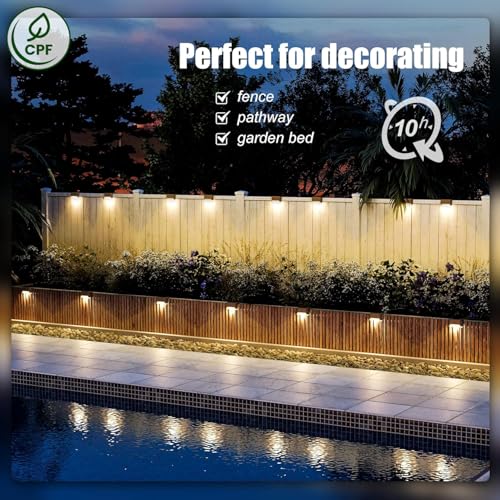 SOLPEX Solar Deck Lights Outdoor 16 Pack, Solar Step Lights Waterproof Led Solar lights for Outdoor Stairs, Step , Fence, Yard, Patio, and Pathway(Warm White) - color: Warm White, size: 16