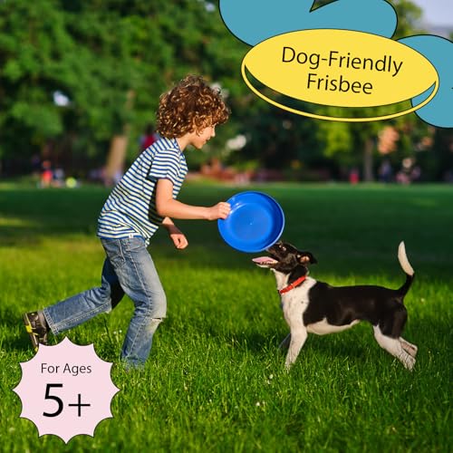 Frisbee Fastback Outdoor Flying Disc for Kids, 9.35 Inch Lightweight Sports Disc, Dog-friendly, for Beach Lawn Backyard Games and Family Fun - 100g - color: Blue