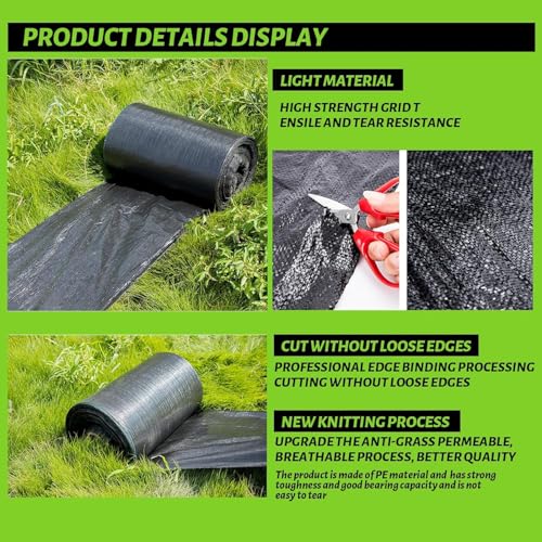 3x100FT Weed Barrier Landscape Fabric Heavy Duty, 3.2oz Durable Geotextile Fabric, Block Gardening Ground Cover Weed Mat, Weed Control Garden Cloth for Landscaping, French Drains, Yard Driveway - size: 3*100ft