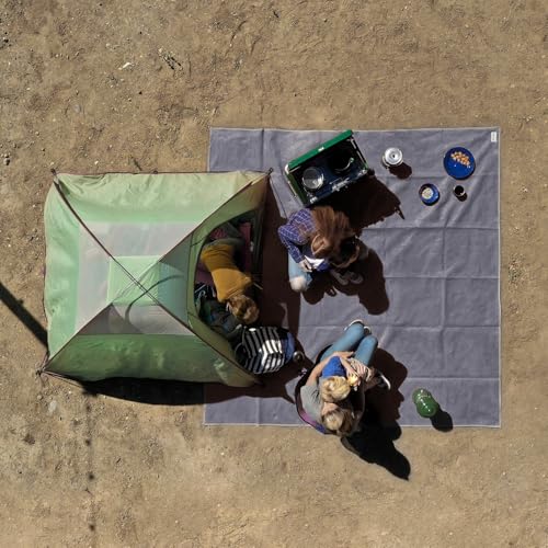 CGEAR Original Sand-Free Outdoor Camping Mat – Beach, Picnic & Camping Ground Mat with Carry Pouch - color: Boulder Gray, size: 12' x 12' (Square)
