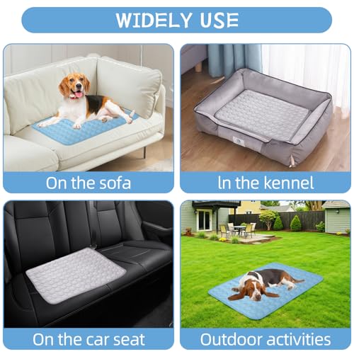 Dog Cooling Mat,2025 Upgrade Pet Cooling Mat for Dogs Cats,Summer Ice Silk Cool Mats & Sleeping Pad for Indoor or Outdoor,Perfect as Blanket for Kennel Sofa Bed Floor Car (Grey, Large, 26.7"x20.8") - color: Grey, size: Large