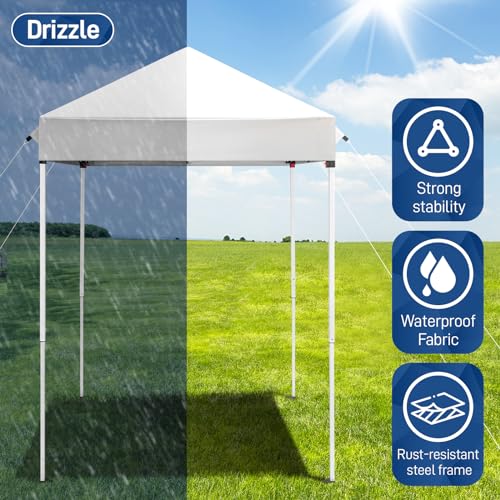 5x5ft Outdoor Pop Up Canopy Tents,Portable Instant Folding Shelter Gazebos,Waterproof Beach Tents,Easy Up Instant Commercial Canopy Tent,with Carry Bag,for Garden Camping Wedding Party BBQ (White) - color: White, size: 5x5ft
