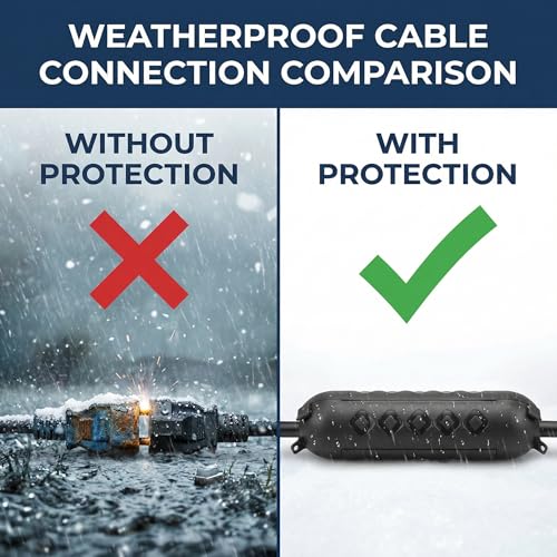 3 Pack Outdoor Extension Cord Cover, IP44 Waterproof Lightweight Electrical Safety Cover for Outdoor Use, Perfect for Holiday Lights, Garden Tools, and Outdoor Plug Cover Protection - color: Black