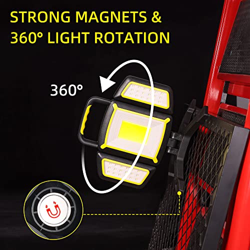 YZONI Rechargeable Work Light, 30W 3000Lumen LED Work Light with 5 Modes, Battery Powered Magnetic Lights with 360°Rotate Foldable Design, Job Site Lighting for Car Repair, Garage, Workshop, Camping - style: Traditional