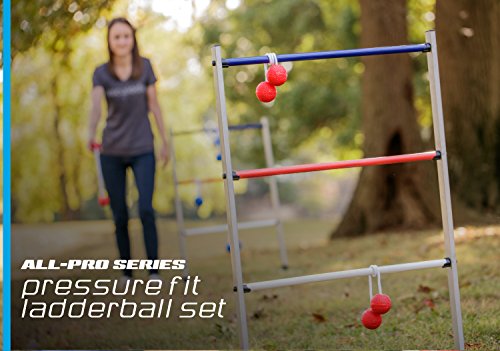 Triumph Premium Ladder Toss Outdoor Game Set with 6 Soft Bola Balls, Travel Carrying Case and Score Trackers - Choose Between Classic and All Pro Series - color: All Pro Steel