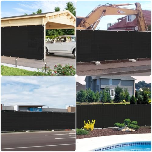 E&K Sunrise 6' x 25' Privacy Fence Screen with Grommets, Outdoor Windscreen Fence Covering Privacy Screen UV Blockage for Backyard Garden Patio, Zip Ties Included (Black) - color: Black, size: 0 6' x 25'