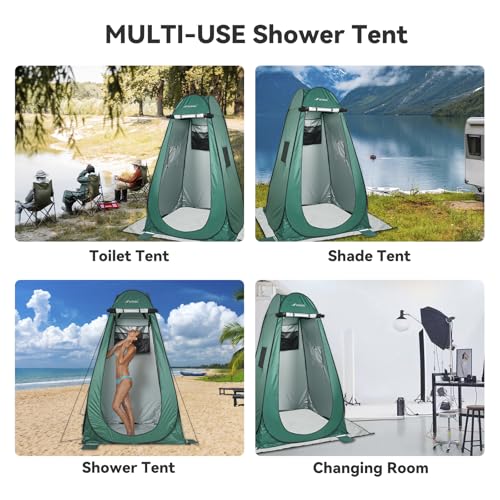 Pop Up Camping Shower Tent, Portable Dressing Changing Tent Outdoor with Carry Bag for Beach & Hiking, 75” x 48”x 48”