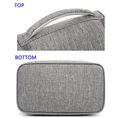FlowFly Double Decker Cooler Insulated Lunch Bag Large Tote for Boys, Girls, Men, Women, With Adjustable Strap (Grey) - color: Gray