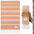 Ossano Turkish Beach Towel Quick Dry & Lightweight Extra Large (39" x 71") - Decorative, Versatile and Functional as Yoga Mat, Picnic Blanket, Travel Blanket, Gym, Camping and Bath Towels - Salmon - color: Salmon