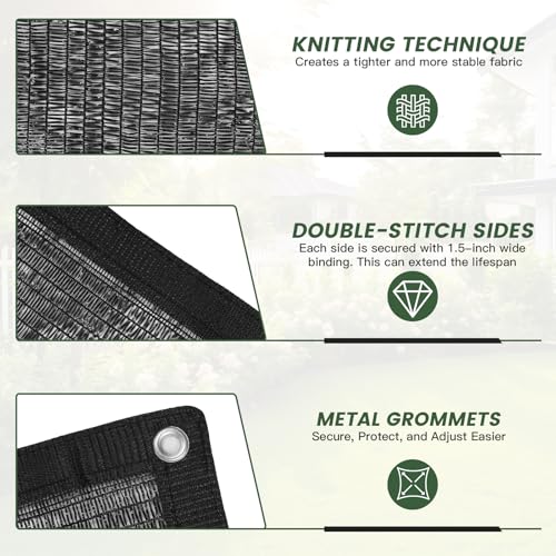 [WindscreenSupplyCo] 55% 6.5 x 10 FT Shade Cloth Sun Shade Net with Grommets Sunblock Mesh Tarp for Garden Plants Cover Greenhouse and Patio - color: 55%, size: 6.5 FT. X 10 FT.