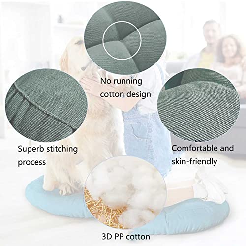Futon Seat Cushion, Overstuffed Round Tatami Indoor Outdoor Seat Pads Chair Pad, Solid Color Footstool Cushion, not Include Chairs(18inch) (Light Blue) - color: Light Blue