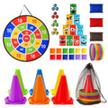 Redllo 58PCS Carnival Games Combo Set, Dart Board Knock Down Can Bean Bag Toss Game Party Indoor Outdoor Birthday Party Fall Festival Field Day for Kids Adults Yard Plastic Cones Outside Games