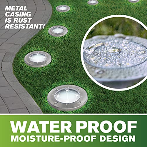 Bell+Howell Disk Lights Solar Weatherproof LED Outdoor, As Seen on TV 4 Pack - size: 4 Count (Pack of 1)