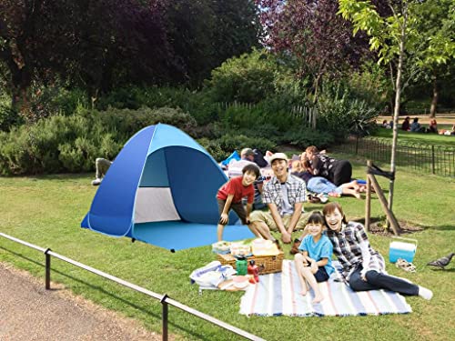 Pop Up Beach Tent – for 3-4 Person UPF 50+ UV Sun Protection Beach Shade Pop Up Sun Shelter with Carry Bag and Tent Stakes for Beach, Park, Camping (X-Large) - size: X-Large