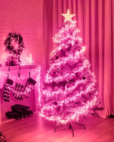 Fairy Lights Battery Operated, Twinkle String Lights Waterproof Silver Wire 5 Ft 60 LED Firecracker Valentine's Lights for DIY Wreath Wedding Bedroom Mason Jar Holiday Christmas Valentine's Day, Pink - color: Pink