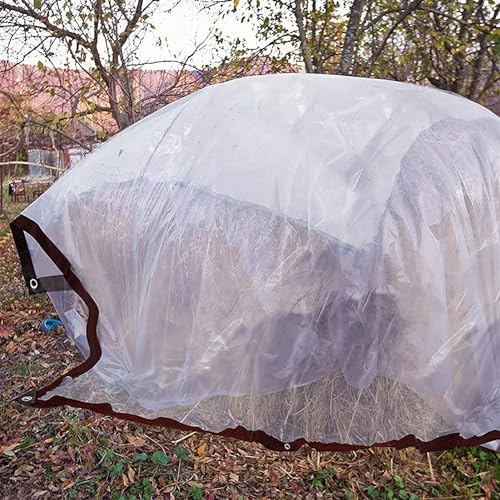 6' x 10' Clear Poly Tarp Heavy Duty with Grommets for Henhouse Porch Greenhouse Camping - size: 6FT X 10FT