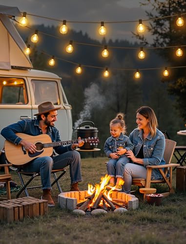 Larkvue 25FT Solar String Lights Outdoor with Remote, Waterproof Dimmable 3 Modes Patio Lights with 10+1 LED Shatterproof G40 Bulbs for Backyard-Black - color: Black
