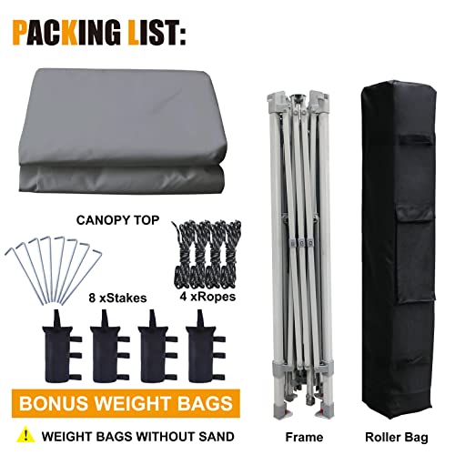 COOSHADE 13x13Ft Pop Up Canopy Tent Instant Folding Shelter 169 Square Feet Large Outdoor Sun Protection Shade(Grey) - color: Grey1