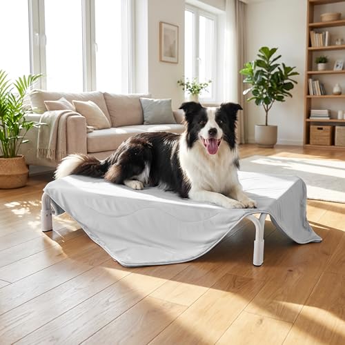 ZOMISIA Cooling Blanket for Large Dogs - Breathable Air-Core Fill Lightweight Pet Mat, Soft Cold Blanket Washable for Summer, Grey, 40"x50" - color: Grey, size: L(40x50")