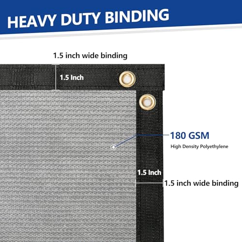 Buzzbazaar 7' x 9' Gray Heavy Duty Privacy Fence Screen - Commercial Grade Shade Cover with Brass Grommets, Outdoor Wind Block & Yard Barrier, Customizable Size