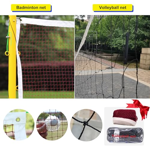 Portable Volleyball & Badminton Poles, Volleyball Poles for Backyard, 5ft-6.8ft Adjustable Height, Heavy Duty Volleyball Nets with Base for Indoor Outdoor Grass School Volleyballs Court