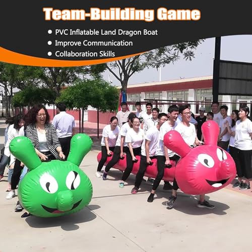 Inflatable Dragon Boat Team Building Game for Outdoor Activities, Enhances Communication and Collaboration Skills - size: 8 seats/L-5M