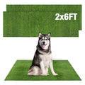 GLOBREEN Fake Grass Pee Pads for Dogs Potty Training, 2 PCS Replacement 2FT X 6FT Artificial Turf Outdoor Rugs for Pets Patio Balcony, with Drainage Hole - size: 2FTX6FT-2pack