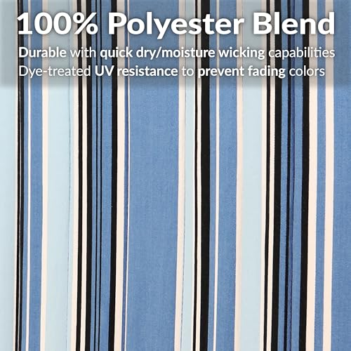 Sunnydaze Quilted Double Hammock for Outside with Spreader Bars and Pillow - 450 lb Capacity, 74x55 Inch Bed, UV Resistant, Quick Dry - Chains Included, Stand Sold Separately - Misty Beach - color: Misty Beach