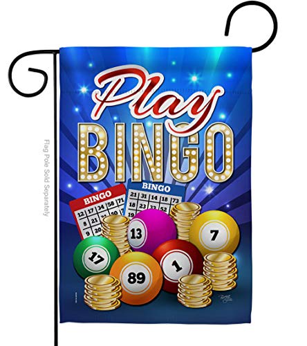 Play Bingo Garden Flag Interests Game Bunco Night Dice Poker Hobbies Leisure Activity Small Decorative Gift Yard House Banner Double-Sided Made In USA 13 X 18.5 - size: Garden Flag 13" x 18.5" Only