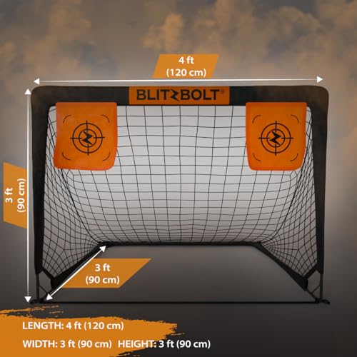 Pop-Up Soccer Goal 4x3 ft (120x90 cm) – Portable, Durable, Easy Setup, Perfect for Kids and Adults Soccer Training and Games. Ideal for The Beach, Your Home and The Backyard. Great Gift.