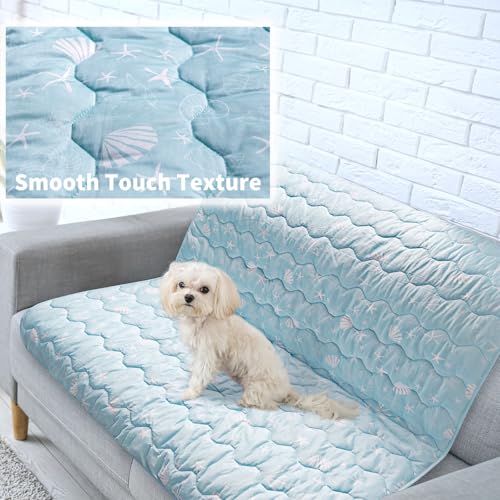 NWK Dog Cooling Blanket, Q-Max>0.345, Ice Silk Cool to Touch Material, Bed Cover, Furniture Protector Couch Sofa for Summer, Anxiety Relief-Machine Washable (Ocean Blue, 40'' X 60'') - color: Ocean Blue, size: 40*60