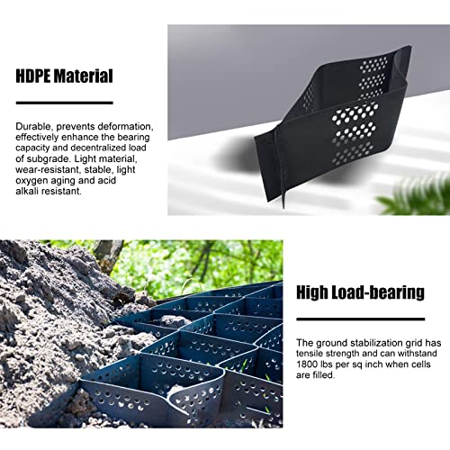 Heavy Duty Geogrid Ground Grid System Honeycomb Gravel Driveway Protection 6x7M s for Landslide Prevention Grass Grid for Driveway and Lawn Use.