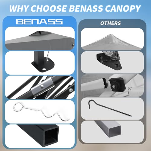 10x10 Pop Up Canopy, Easy Up Canopy Tent, Heavy Duty Tents for Parties, One Person Set Up Event Tent, Light Gray - color: Light Gray, size: 10x10