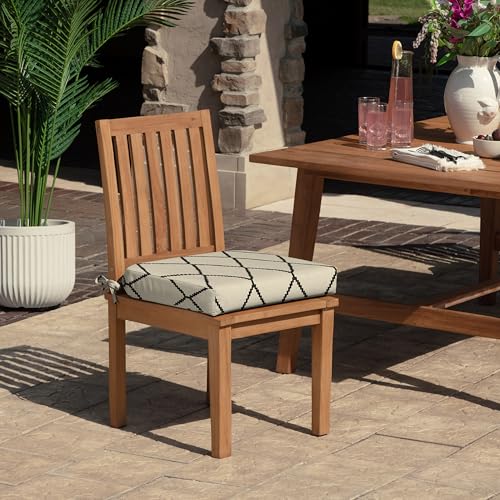 Arden Foam Outdoor Round Back Seat Cushion Kit, 20 x 19, Made with ProFoam, Rain-Proof, Fade Resistant, Tan Diamond Trellis - color: Tan Diamond Trellis, style: 20 x 19 Foam Rounded Back Seat Cushion