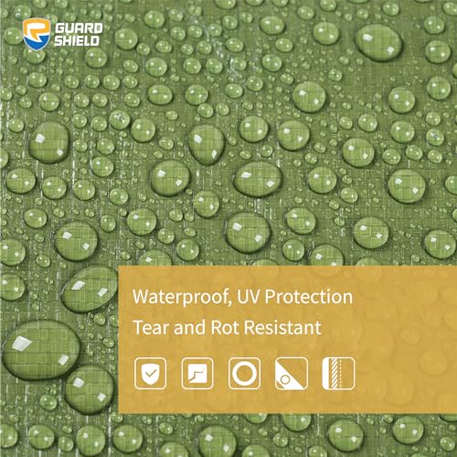 GUARD SHIELD Heavy Duty Tarp 10x12 Feet Green Multi Purpose Thick Waterproof Poly Tarp Cover 10mil - color: Green, size: 10x12
