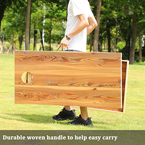 Solid Wood Premium Corn Hole Outdoor Game Set, 2 Regulation and Waterproof Cornhole Game Boards, with 8 Toss Bags, Perfect for Outdoor Indoor - style: L: 2×4feet