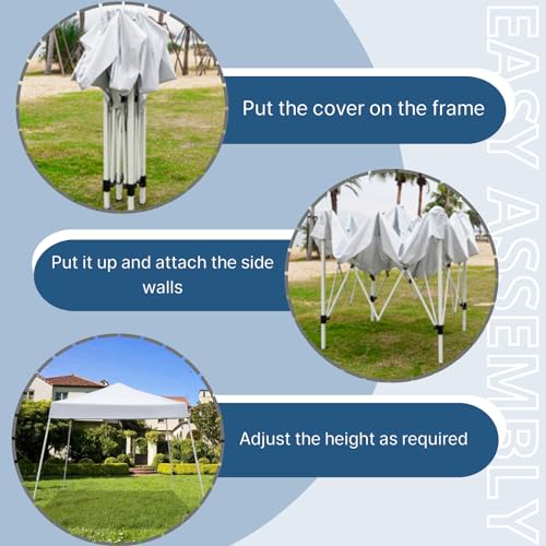 Outvita Canopy 10'x10' Pop Up Commercial Instant Gazebo Tent, Waterproof & UV Protection Canopy Tent with Slant Legs for Party Wedding Birthday BBQ Events - style: 10x10-white