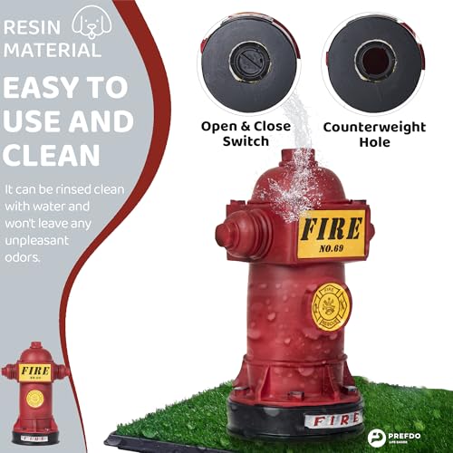 Potty Training Dog Fire Hydrant, Mini Fire Hydrant for Dogs to Pee On, Resin Puppy Pee Post, Potty Aid for Male Dog Indoor, Apartment, 4.3" W x 9.4" H, Retro Red - color: Red
