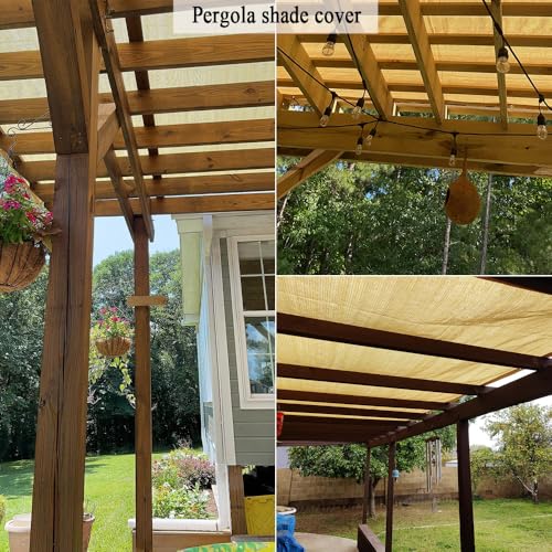 90% Shade Cloth for Patio, 6X8 FT Pergola Shade Cover, Breathable Sun Shade Fabric for Beach, Deck, Porch, Gazebo, Carport, Outdoor Sunshade Screen for Garden, Balcony, Pool. - size: 6x8Ft
