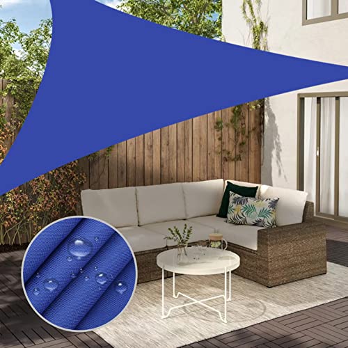 Neween Triangle Sun Shade Sail, 9' x 9' x 9', Waterproof Blue Color with 98% UV Block - color: Blue, size: 9'10'' x 9'10'' x 9'10''