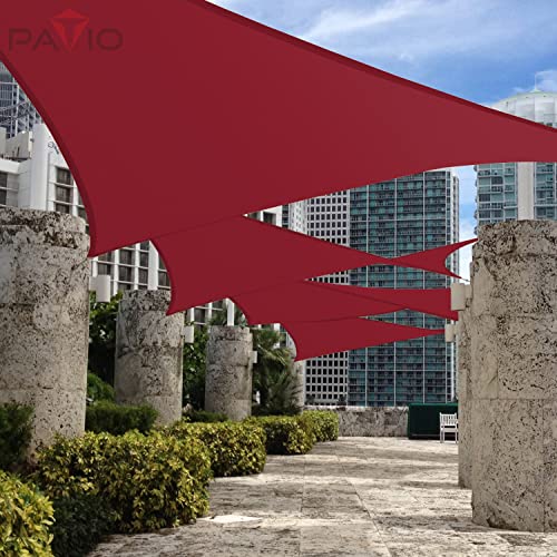 Patio Paradise 9' x 10' Sun Shade Sail Waterproof Red Rectangle Shade Canopy UV Block Tarp Cloth Outdoor Patio Cover for Garden Backyard Deck Awning - color: Red, size: 9' x 10'